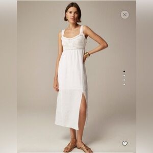 J. Crew Crochet Top Midi Dress NWT XS White